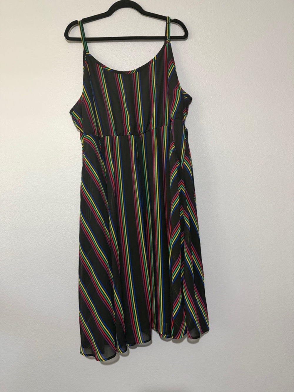 torrid Black Multicolor Midi Chiffon Dress